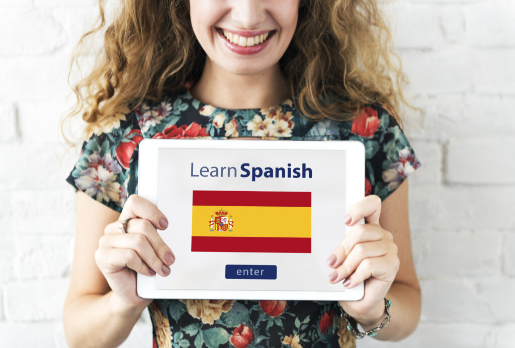 learn spanish language online education concept